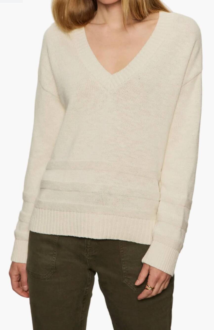 NEW SANCTUARY classic v-neck sweater in chalk